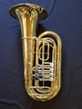 Tuba "Helios"- 4-ventili - Neusilber Mundrohr- mit Zubehör und Koffer- NEU