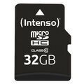 Intenso 32 GB microSDHC Class 10 Speicherkarte mit SD-Adapter, Schwarz, NEU