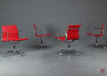 Vitra Aluminium chair EA 108 Besucherstuhl Bürostuhl drehbar Leder Rot 2014 TOP