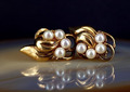 Ohrringe 925 Silber Perlen Gold Ohrstecker - sehr elegant & schimmernd