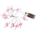 LED Lichterkette Flamingo pink Lichtdeko Leuchtdeko Party Beleuchtung 10 Lampen