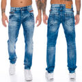 Cipo & Baxx Jeans Herren Slim Fit Stretch Freizeit Jeans 394 Blau Pants