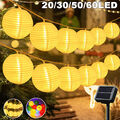 LED Lampions Lichterkette Solar bunt Party Beleuchtung für Außen Garten Outdoor