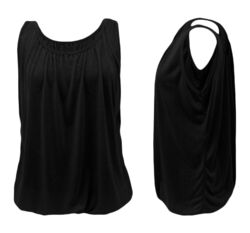 Damen Sommer Top mit Raff-Bündchen - Sommer Top - Träger-Top - lockeres Damentop