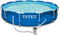 INTEX Familien Swimmingpool mit Metallrahmen 366 x 84cm mit Filterpumpe +Zubehör