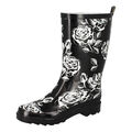 Beck Damen Gummistiefel Regenstiefel Stiefel Black Roses