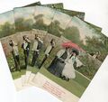Vintage Postkarten Valentinstag über dem Garten Wand Karten nur 1-5
