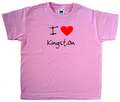 T-Shirt I Love Heart Kingston rosa Kinder