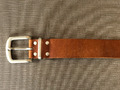 Damen Leder-Gürtel 95 cm, braun - 4 cm breit - mit dickem Leder - schick