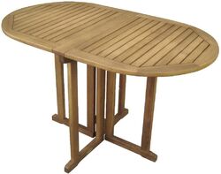 GATELEG  Oval Tisch Holztisch Balkontisch Terrasse Klapptisch Beistelltisch FSC
