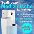 SeaBreeze Medizinischer Luftreiniger mit HEPA, UV und CO2-Sensor bis 84m²