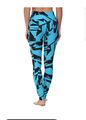 Nike Damen Dri Fit Legend 2 Flow Allover Druck blaue Leggings Sport eng Größe XS