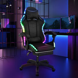RGB Gaming Stuhl LED Beleuchtung Gamer Sessel Gaming Chair Gamingstuhl 150KG DE