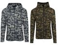 Urban Classics Herren Sweatjacke Kapuze Full Zip Camouflage Strickjacke 