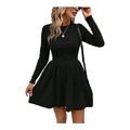 Minikleid Mini Strick-Optik Langarm Pulli-Kleid S-XL