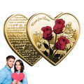 „I Love You“-Gedenkmünze, Glücksherz, Rosenmünze, Geschenk zum Valentinst