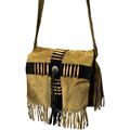 Leder Fransentasche Perlen Concho Indianer Western Cowboy Tasche Westerntasche