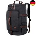 BAOSHA HB-26 Herren Vintage Canvas Rucksack, Schwarz, L, Reisetasche