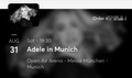 Adele in Munich München 31.08.2024 Block C23 Reihe 13 - 2 Tickets nebeneinander