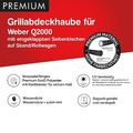 Premium Grill Abdeckhaube für Weber Q2000 mit eingeklappten Seitentischen