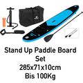 Steh - Paddelbrett Set 285x71x10cm aufblasbar Stand Up Paddle Board bis 100kg