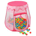 KIDUKU® Kinderzelt Bällebad Babyzelt Spielhaus Spielzelt +100 Bälle +Tasche Pink