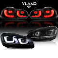 VLAND LED-Scheinwerfer+Getönte Rückleuchten für VW Golf VI MK6 2008–2013 2Sets