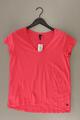 s.Oliver Shirt mit V-Ausschnitt Comfort Shirt für Damen Gr. 32, XS Kurzarm pink
