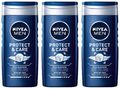 ✅ NIVEA Men Protect & Care Duschgel Pflegedusche Shower Gel 3x 250ml ✅