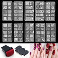 Nail Art Stamp Stencil Stamping Template Plate Set Tool Stamper Design Kit;c;