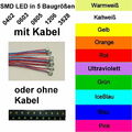 10 Stück SMD LED 0402 0603 0805 1206 3528 fertig Verkabelt oder ohne Kabel