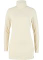 Soft-Touch-Longshirt mit Rollkragen Gr. 48/50 Beige Damen Baumwoll-Shirt Neu*