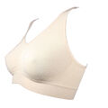 nahtlos Form BH Sport Bra vorgeformt soft Cup beige Sporttop Top Bu Wäschebeutel