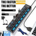 7 Port USB 3.0 HUB Verteiler Splitter Adapter Super Speed Datenhub für Laptop PC