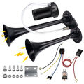 Dual Trompete Air Horn Kit mit Kompressor für Auto Motorrad LKW  (schwarz)
