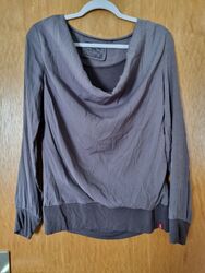 edc by esprit Bluse Langarmshirt ESPRIT Gr. M Farbe Grau Authentic Line Viskose 