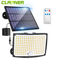 168 LED Solarleuchte mit Bewegungsmelder Außen Solarlampe Fluter Sensor Strahler