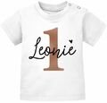 personalisiertes Baby T-Shirt Geburtstag Monogramm Geburtstags-Shirt