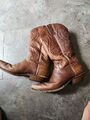 Cowboy Boots - Tan Brown Leather - Faith - Y2K - Unworn Größe UK  8,5 USA 9