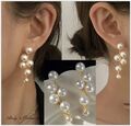 Ohrringe Ohrstecker Ohrschmuck Perlen Strass Silber Gold Damen 2 Stück Paar