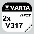 2x VARTA V317 Uhren-Batterie Knopfzelle SR62 SR516 Uhrenbatterie/Silberoxid