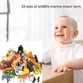 Wild Animals Zoo Safari Farm Children Gift 53Pcs Animal Kids Doll Toy W8M1