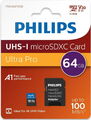 Philips Micro SDXC Karte 64GB Speicherkarte Ultra Pro UHS-I U3 V30 A1 Class 10