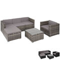 Poly Rattan Sitzgruppe Lounge Gartenmöbel Set Garnitur Sofa Sessel Hocker Tisch