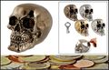 Spardose Totenkopf Bronze Metallic Design Skull Heavy Metall Design