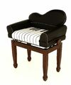 Piano Stool, Steinhoven "KEYNOTE" Adjustable Piano Chair with Brown Vinyl Top...