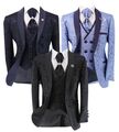 Jungen schmale Passform Paisley Blumenmuster 5-teiliger Anzug mit Satin Revers - formelle Kleidung im Alter von 1-16
