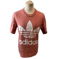 Adidas rosa dickes kurzärmeliges T-Shirt Baumwolle rundausschnitt Herren klein (BI07