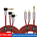 Audio Kabel 6,5mm Klinke auf 2x Cinch RCA Stecker Cinch zu AUX Klinke 0.75 - 30M