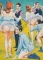 Comic Vintage Print Erotik Sex Art Print Love BDSM Orgy Panty Domina Underwear